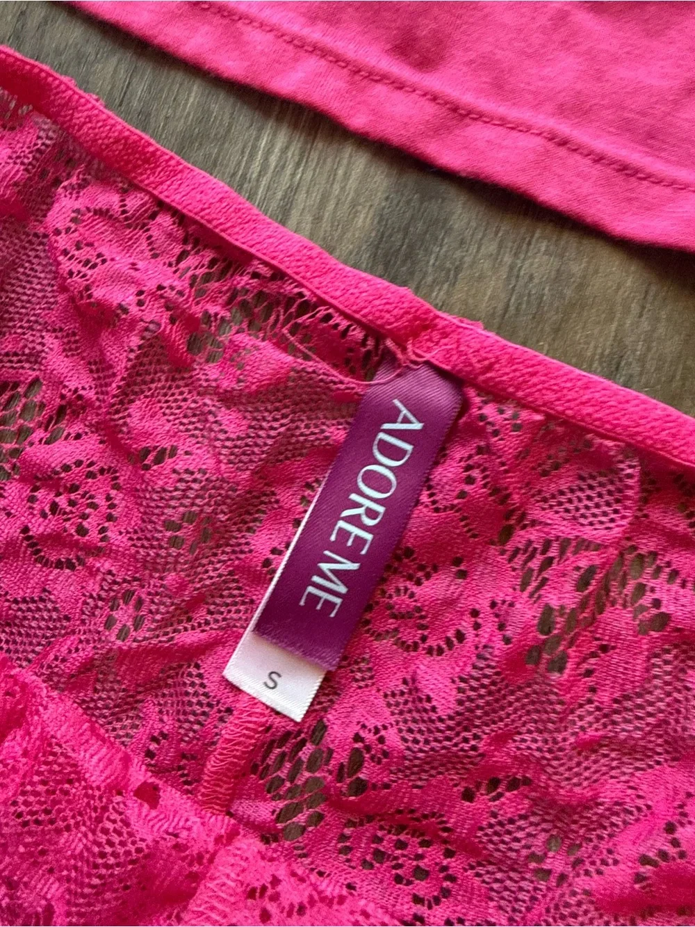 Adore Me Hot Pink Lace Cami & Boyshort Pajama Set | Size Small